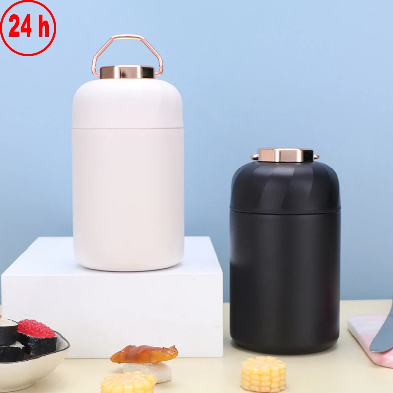 

24 Hours Vacuum Insulated Portable Lunch Box Stainless Steel Soup Thermos Jar Food Containers Office School Thermal Bento Box