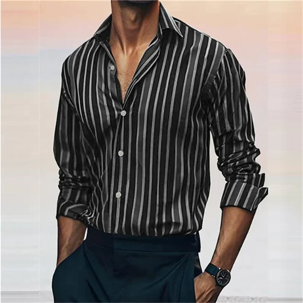 

Мужская повседневная полосатая рубашка в клетку, мягкая и удобная рубашка на пуговицах, модный и дышащий дизайн, Новинка для весны и лета