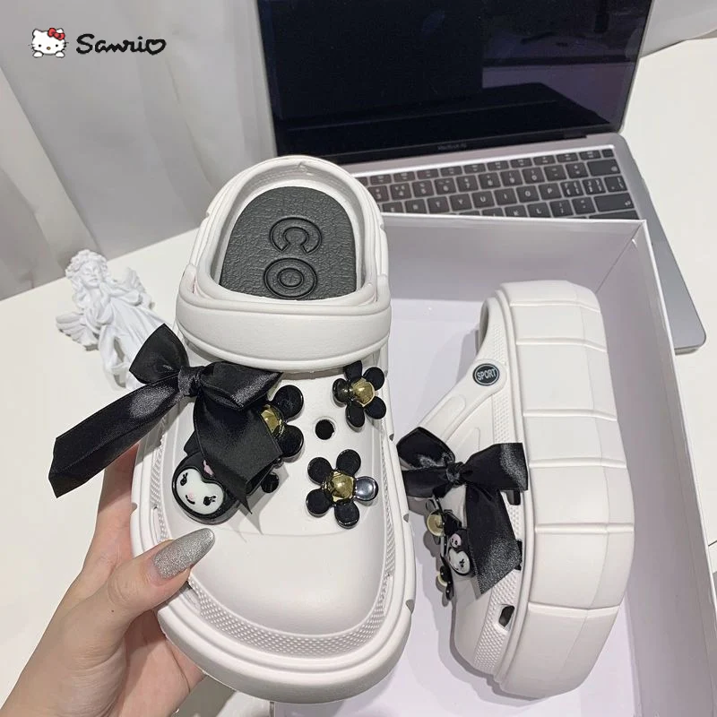 Sanrio Kuromi Women Sandals 7cm Thick Bottom Cartoon Bow Girl Slippers EVA Casual Shoes Home Shoes Outdoor Beach Sandals
Sanrio Kuromi Women Sandals 7cm Thick Bottom Cartoon Bow Girl Slippers EVA Casual Shoes Home Shoes Outdoor Beach Sandals