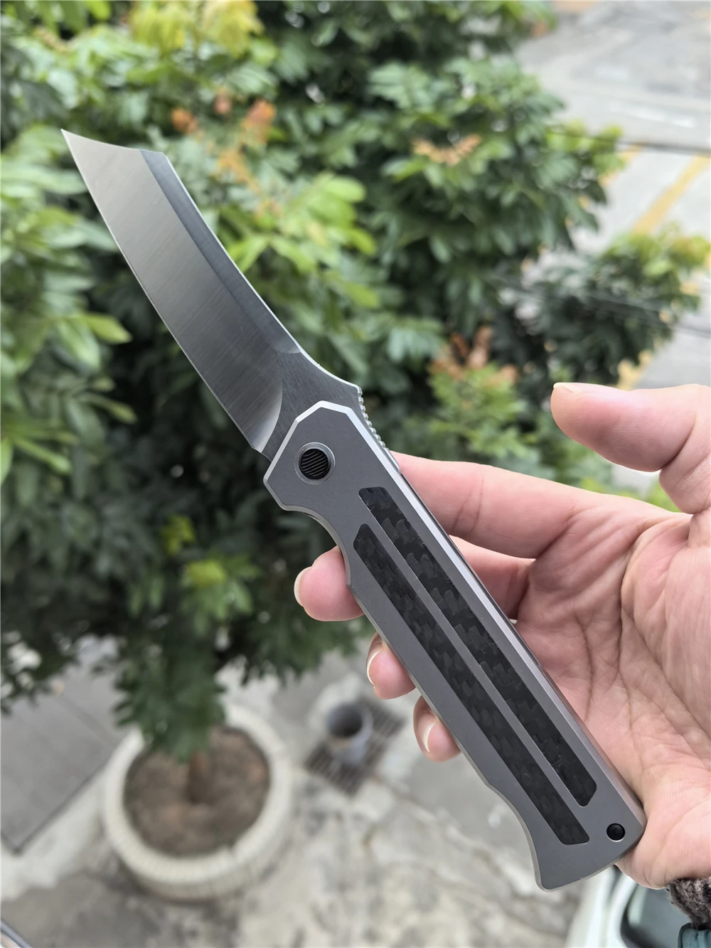 

Outdoor Folding Knife CPM20CV Steel Blade Titanium Alloy Handle Sharp Camping Wilderness Survival Hunting Knife Kitchen EDC Tool