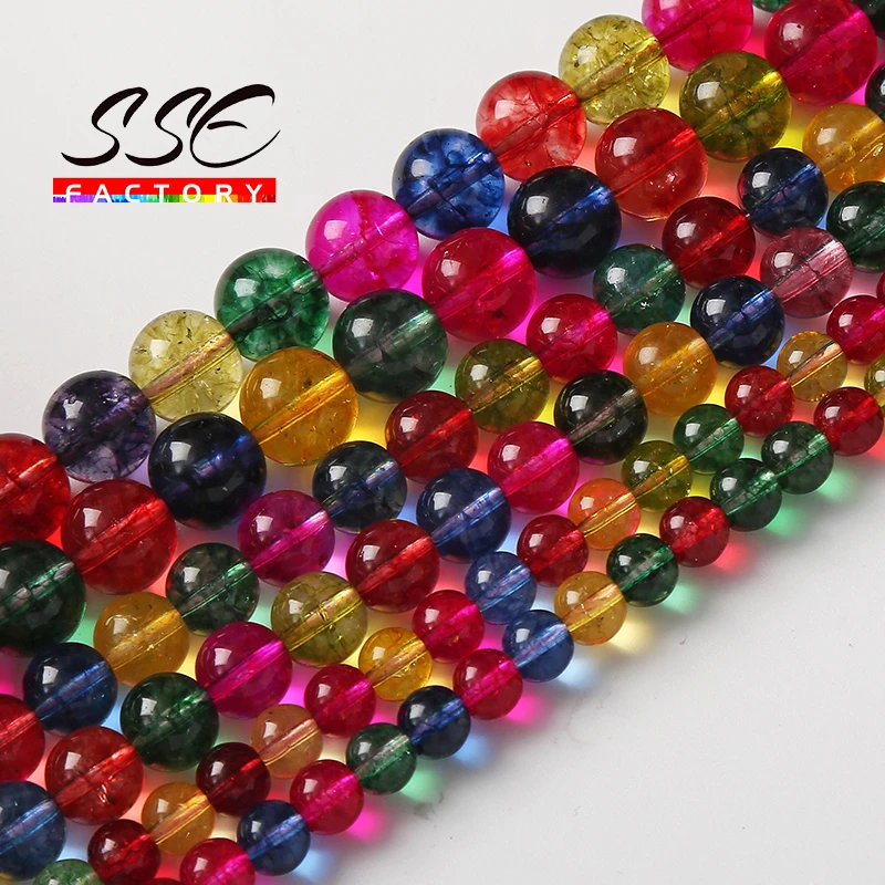 Natural Colorful Crackle Crystal Quartz Round Stone Beads For Jewelry Making Diy Bracelet Necklace Accessories 6 8 10mm 15"inch
Natural Colorful Crackle Crystal Quartz Round Stone Beads For Jewelry Making Diy Bracelet Necklace Accessories 6 8 10mm 15"inch