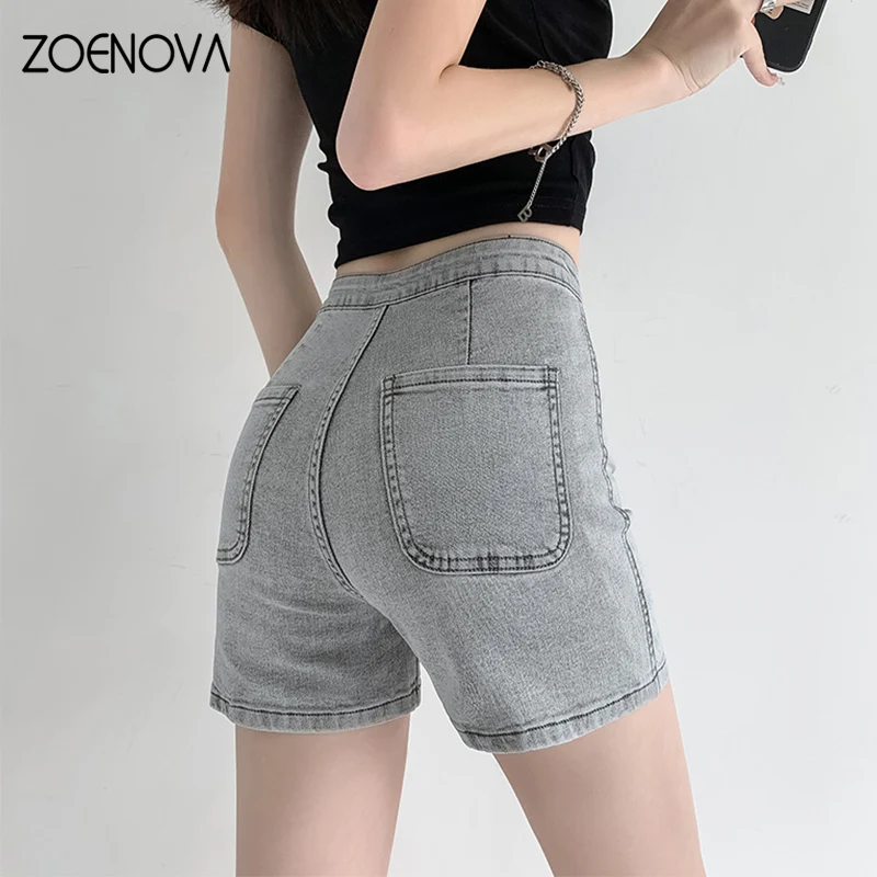 Женские джинсовые шорты ZOENOVA, повседневные шорты с высокой талией в байкерском стиле, винтажные свободные шорты, 4 цвета, лето 2022
Женские джинсовые шорты ZOENOVA, повседневные шорты с высокой талией в байкерском стиле, винтажные свободные шорты, 4 цвета, лето 2022