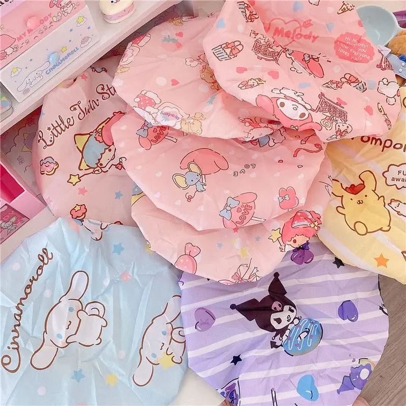 Sanrio Shower Cap Female Kuromi My Melody Waterproof Shower Cartoon Anime Cinnamoroll Pompompurin Printed Headgear Toys for Girl
Sanrio Shower Cap Female Kuromi My Melody Waterproof Shower Cartoon Anime Cinnamoroll Pompompurin Printed Headgear Toys for Girl