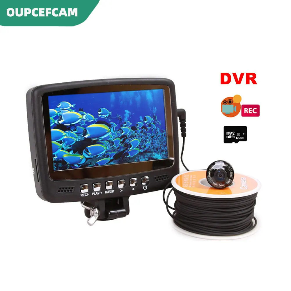 

4.3" Color Monitor DVR Record Built-in Underwater Fishing Camera 8PCS White LEDS Fish Finder 15m/30m High Strength Cable