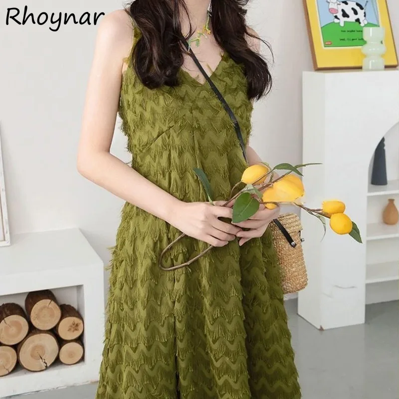 Solid Sleeveless Dresses Women Summer Sweet Korean Style Slim V-neck Tassel Holiday Elegant Temperament Casual Daily Slim Chic
Solid Sleeveless Dresses Women Summer Sweet Korean Style Slim V-neck Tassel Holiday Elegant Temperament Casual Daily Slim Chic