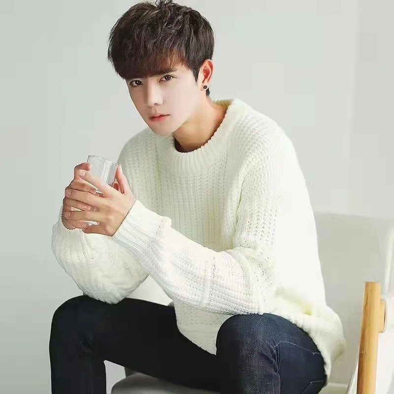 2022 Winter Men's Simple Fashion Wool Sweaters Loose Round Collar Coats Solid Color In Warm Pullover White/grey/black Knitting 
2022 Winter Men's Simple Fashion Wool Sweaters Loose Round Collar Coats Solid Color In Warm Pullover White/grey/black Knitting