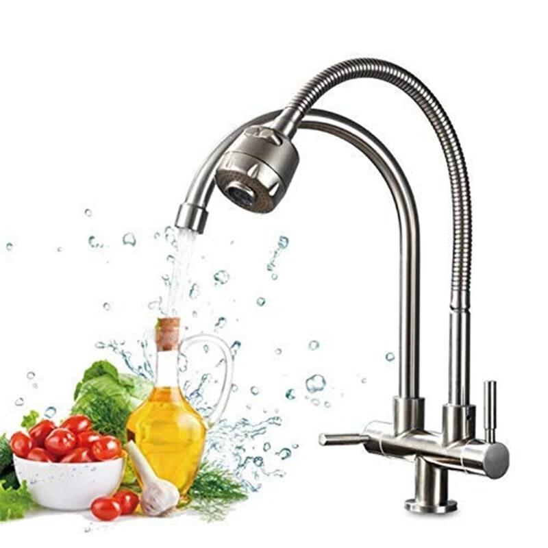 Rotatable Anti-Splash Kitchen Faucet 304 Stainless Steel Single Cold Water Universal Tube Double Pipe Outlet Faucet Sink
Rotatable Anti-Splash Kitchen Faucet 304 Stainless Steel Single Cold Water Universal Tube Double Pipe Outlet Faucet Sink