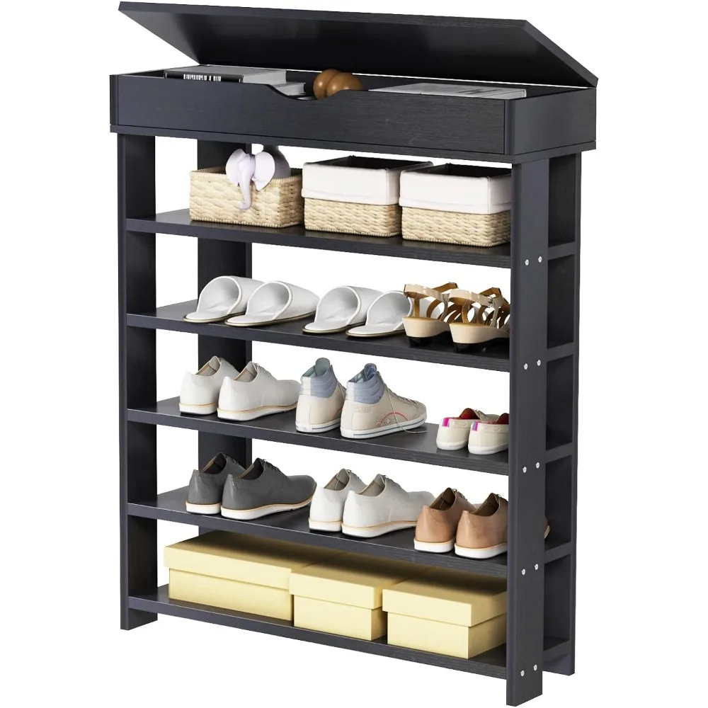 5-tier Wooden Shoes Rack Organizer with Storage Compartment, Free Standing Shoe Storage Shelf for Entryway, 29.5" Black
5-tier Wooden Shoes Rack Organizer with Storage Compartment, Free Standing Shoe Storage Shelf for Entryway, 29.5" Black