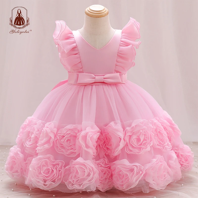 

Yoliyolei Wedding Princess Dress for Baby Girl Flower Elegant Girls Dresses Party Kids Dresses girls clothes 2 to 8 years