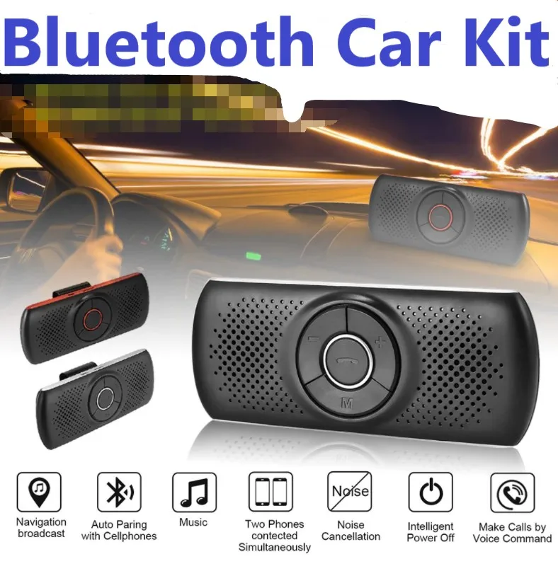 

Bluetooth автомобильный беспроводной комплект громкой связи Громкая связь многоточечный солнцезащитный козырек набор динамиков для телефона смартфона автомобильное зарядное устройство Громкая связь