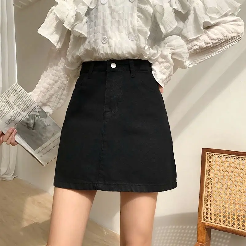 Black Denim Skirt Spring Summer Korean Fashion Casual High Wiast Preppy Style Pockets Mini Skirts Women Clothes A-Line Female
Black Denim Skirt Spring Summer Korean Fashion Casual High Wiast Preppy Style Pockets Mini Skirts Women Clothes A-Line Female