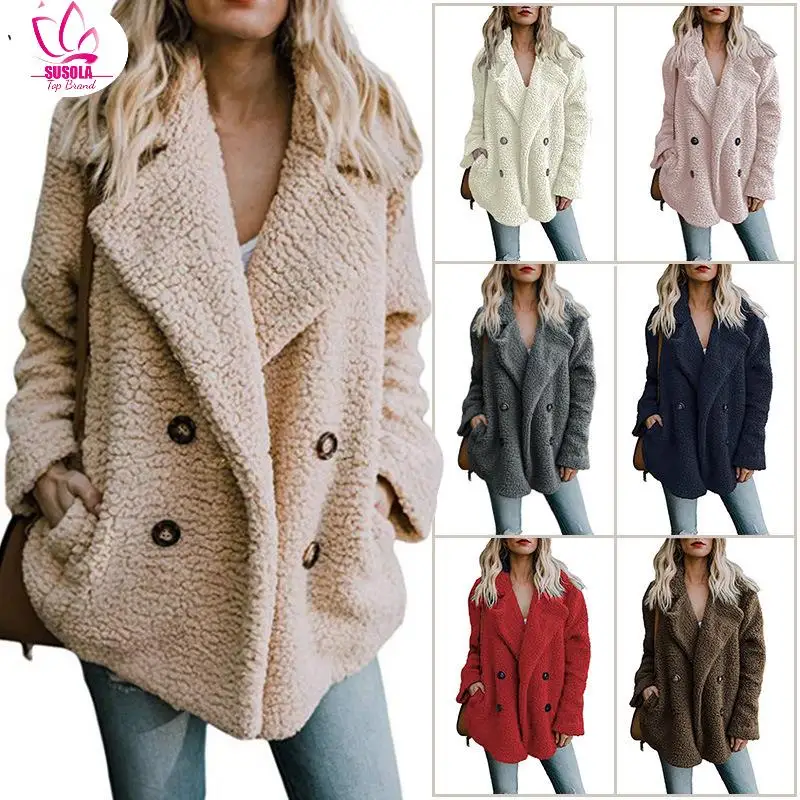 Womens Fleece Open Front Coat with Pockets Outerwear Lamb Wool Autumn Winter Coat Jacket Fleece Shaggy Warm Cropped Jackets
Womens Fleece Open Front Coat with Pockets Outerwear Lamb Wool Autumn Winter Coat Jacket Fleece Shaggy Warm Cropped Jackets