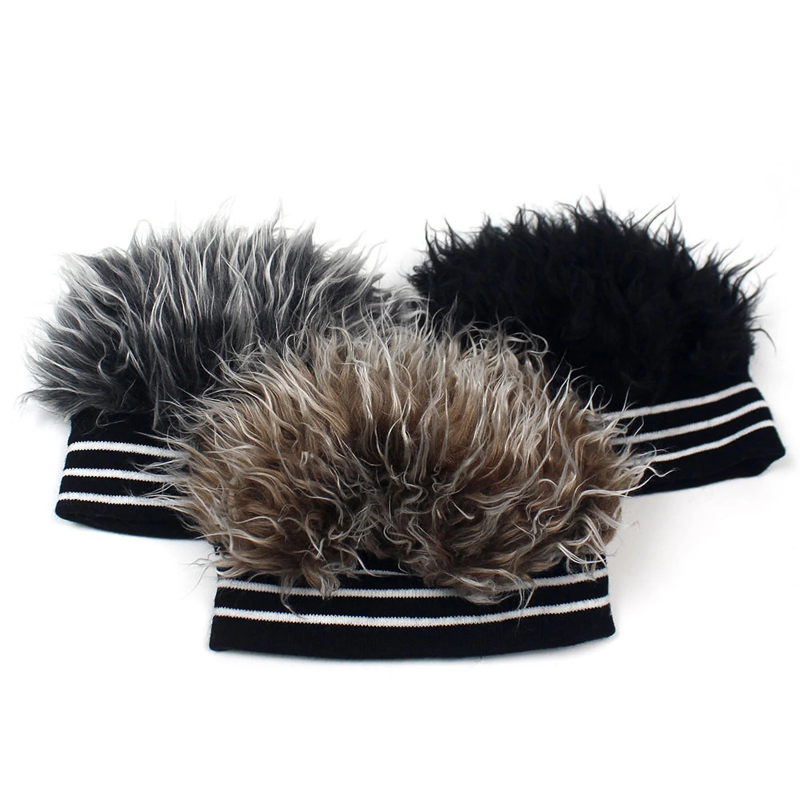 

Woolen Beanie with Wig High Elasticity & Warmth Retention Winter Hat for Outdoor Sports Necessities