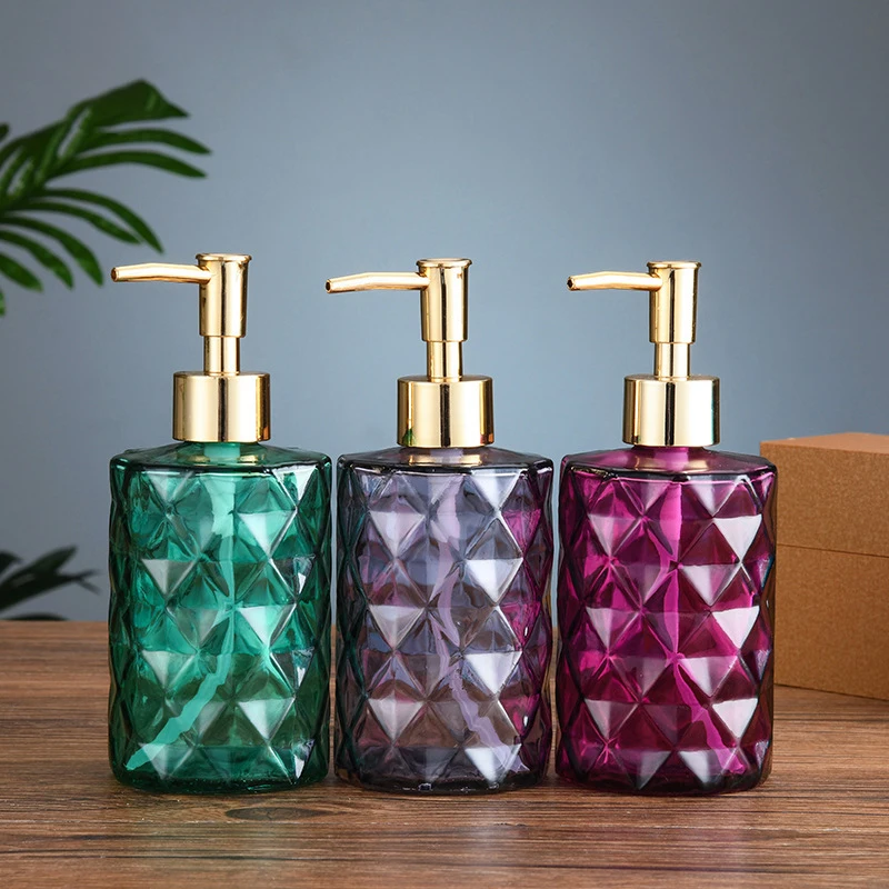 

Liquid Soap Dispensers Stained Glass Hand Sanitizer Bottle Press Shampoo Bottle Shower Gel Lotion Travel Portable Soap Dispenser