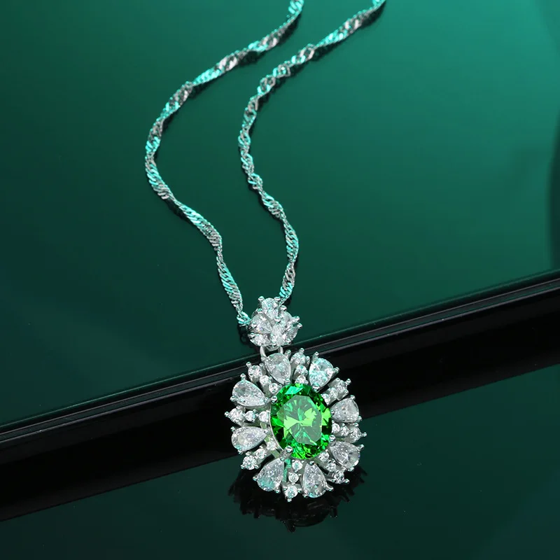 Sterling 925 Silver Women's Necklace with Synthetic Oval Turquoise and Zircon Pendant for Office or Dating Wearing
Sterling 925 Silver Women's Necklace with Synthetic Oval Turquoise and Zircon Pendant for Office or Dating Wearing