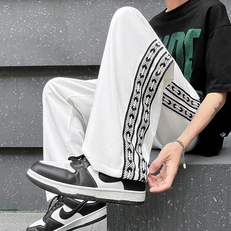 Spring Leisure Trousers Men's Korean Drawstring Loose Straight Bandage Workout Leggings Trendy Wide Leg Sports Pants
Spring Leisure Trousers Men's Korean Drawstring Loose Straight Bandage Workout Leggings Trendy Wide Leg Sports Pants