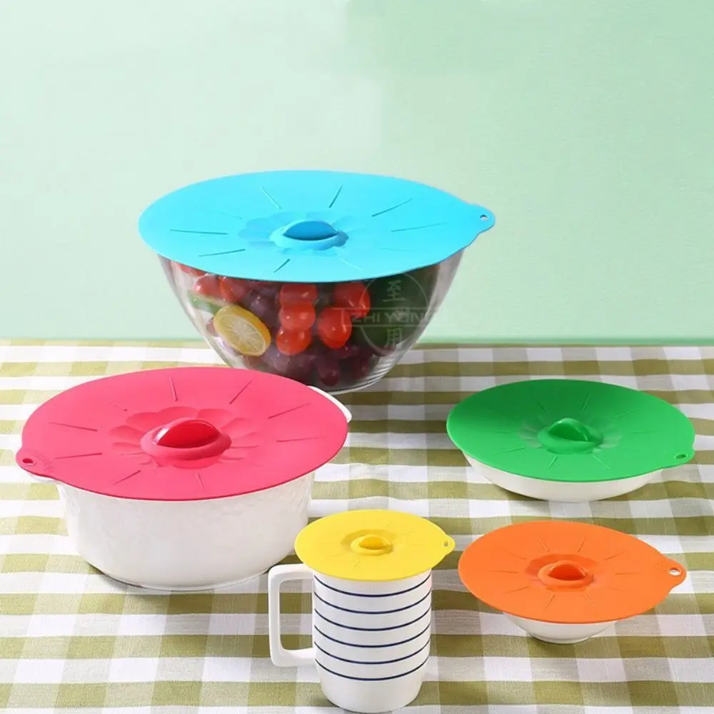 

Colorful Multifunctional Sealed Keep Fresh Reusable Heat Resistant Food Lid Microwave Cover Kitchen Gadgets Storage Cover