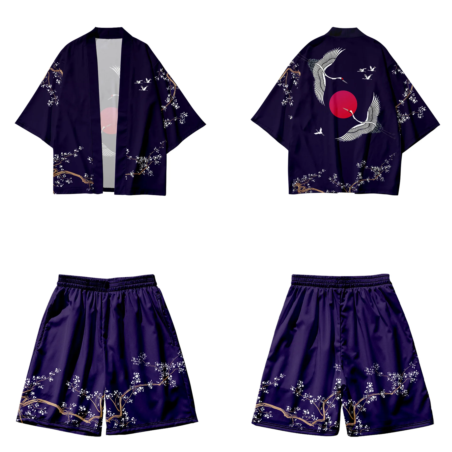 Kimono Shorts Sets Yukata Japanese Cosplay Crane Print Cardigan Summer Harajuku Casual Shirt Women Men Haori Two-Piece Suit
Kimono Shorts Sets Yukata Japanese Cosplay Crane Print Cardigan Summer Harajuku Casual Shirt Women Men Haori Two-Piece Suit