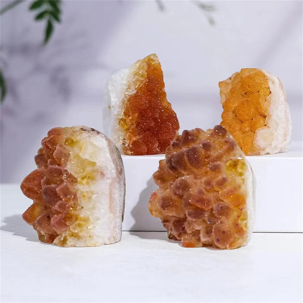 

Natural Raw Yellow Crystal Citrine Quartz Geode Cluster Healing Crystals Rough Mineral Specimen Stone Crafts Home Decoration