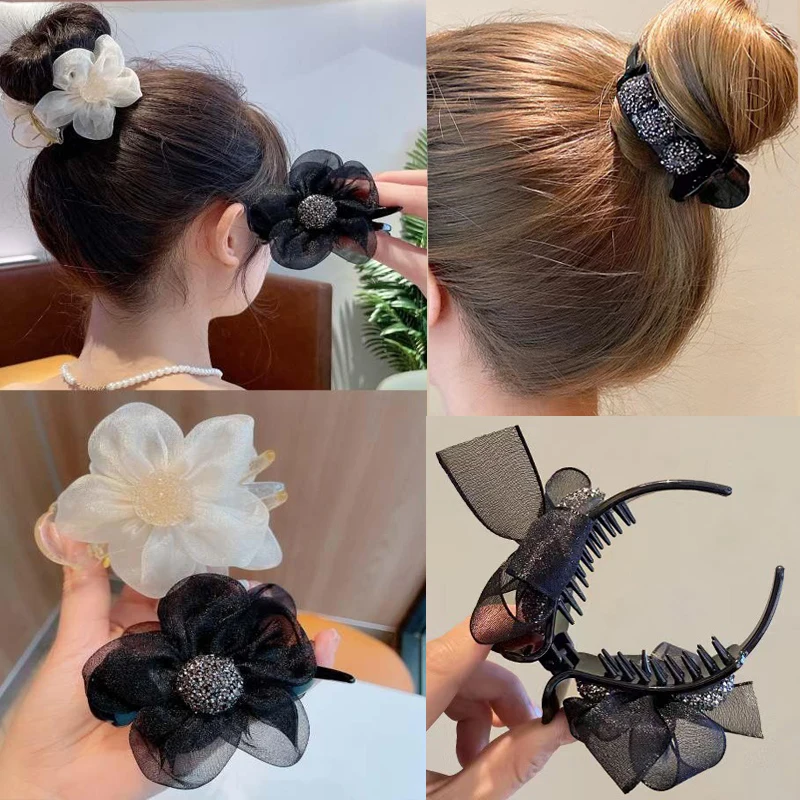 Women Hair Clips Girls Mesh Bowknot Hairpin Meatball Head Grabbing Disc Hair Artifact Clip Headdress Hairpin Hair Accessories
Women Hair Clips Girls Mesh Bowknot Hairpin Meatball Head Grabbing Disc Hair Artifact Clip Headdress Hairpin Hair Accessories