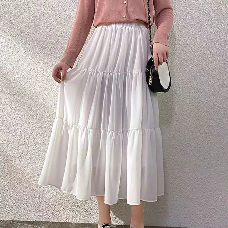 2023 Summer Tulle Midi Skirt for Women Preppy Style High Waist Black White Pleated Skirt Woman Fashion All-Match A-Line Skirts
2023 Summer Tulle Midi Skirt for Women Preppy Style High Waist Black White Pleated Skirt Woman Fashion All-Match A-Line Skirts
