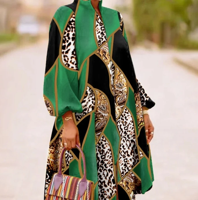 Elegant Women Dress Summer Lantern Sleeve Leopard Printing Party Evening Women's Dresses Fashion Large Loose A Line Midi Dress
Elegant Women Dress Summer Lantern Sleeve Leopard Printing Party Evening Women's Dresses Fashion Large Loose A Line Midi Dress