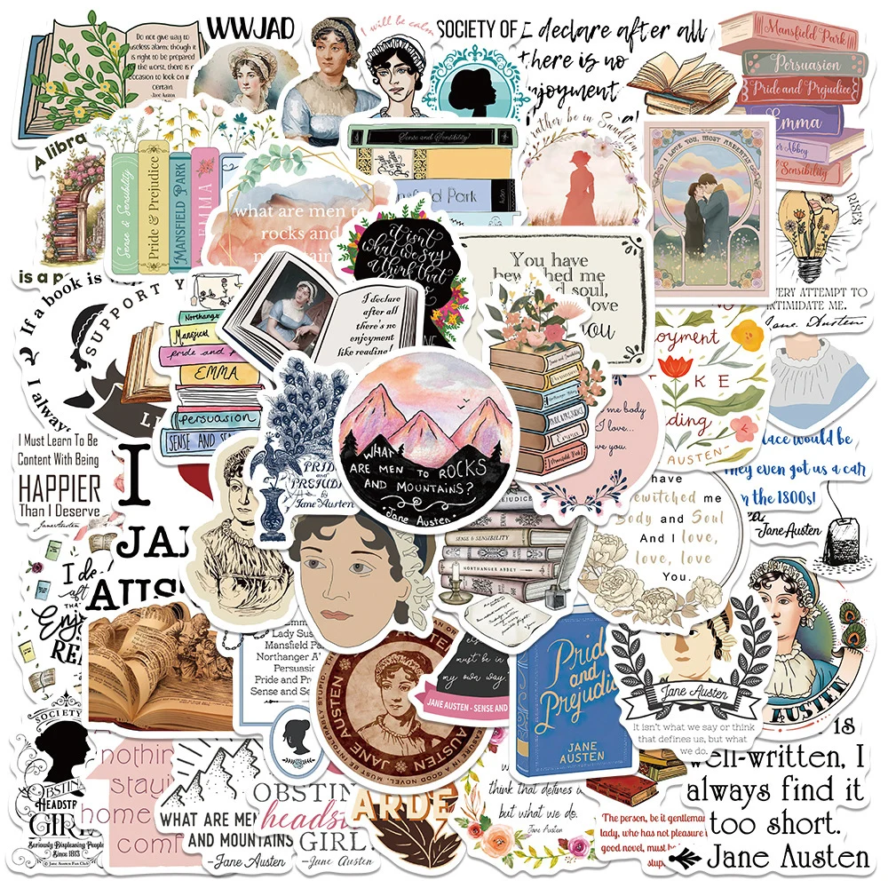 10/30/50Pcs Novelist Jane Austen Graffiti Stickers Classic Novel Phrase Waterproof Decal for Scrapbooking Stationery Phone Diary
10/30/50Pcs Novelist Jane Austen Graffiti Stickers Classic Novel Phrase Waterproof Decal for Scrapbooking Stationery Phone Diary