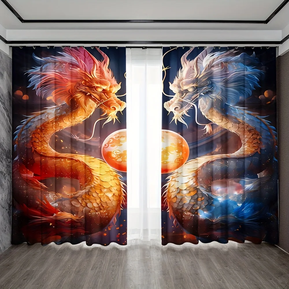2pc Home Decor Curtains Dragon New Year Modern Printed Curtains Set Rod Pocket Curtains For Kitchen Cafe Living Room Balcony
2pc Home Decor Curtains Dragon New Year Modern Printed Curtains Set Rod Pocket Curtains For Kitchen Cafe Living Room Balcony