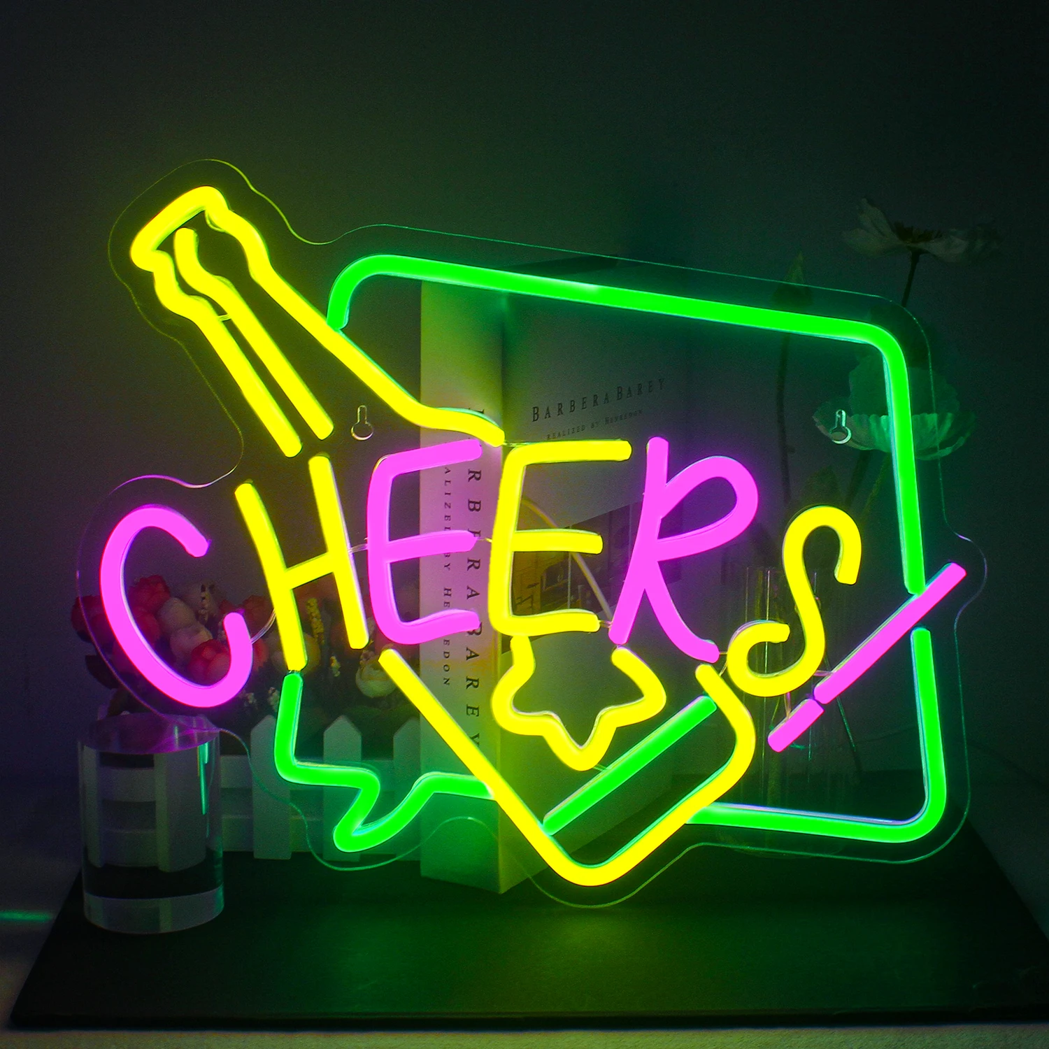 

Cheers Neon Sign Bar Sign Colorful Led Beers Neon Lights for Wall Decor Usb Light Up Signs for Beer Bar Pub Man Cave Party Decor