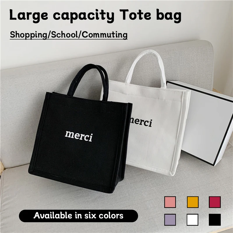 

Женская сумка-тоут на одно плечо, вместительный холщовый саквояж для покупок для студентов, сумка для школы и поездок, новый стиль