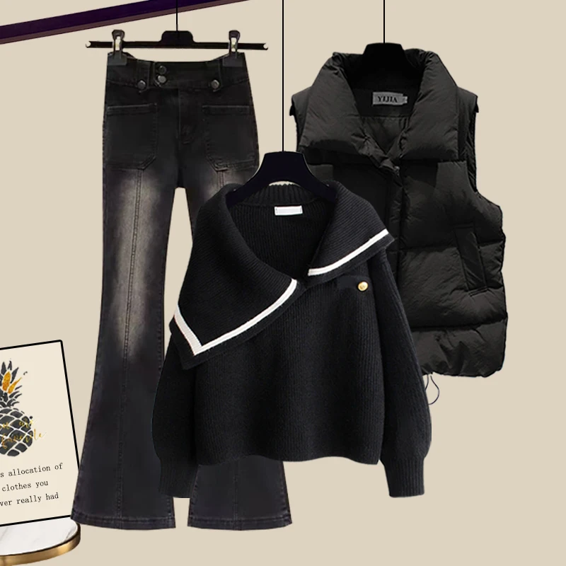 Winter with a complete set of small fragrant wind suit 2024 autumn and winter new women's sweater vest jeans three-piece set
Winter with a complete set of small fragrant wind suit 2024 autumn and winter new women's sweater vest jeans three-piece set