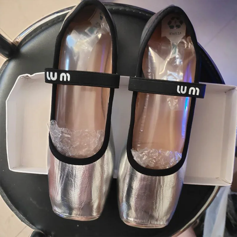 Women Ballet Flats Fashion Square Toe Pumps Female Mary Jane Shoes Soft Leather Slip-on Casual Shoes Office Lady Work Thin Shoes Se69f50aaa04d4a268f6f17332665a8ec9