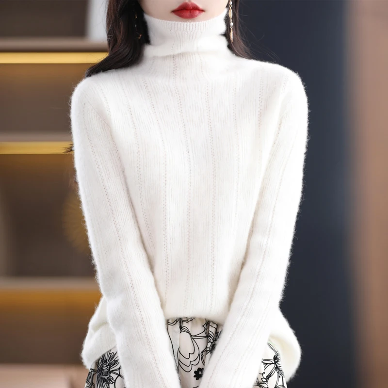 100% Wool Knitted Woman's Sweaters Spring Autumn Female Pullover Long Sleeve Turtleneck Jumper Elegant Blouse Tops Clothes Shirt
100% Wool Knitted Woman's Sweaters Spring Autumn Female Pullover Long Sleeve Turtleneck Jumper Elegant Blouse Tops Clothes Shirt