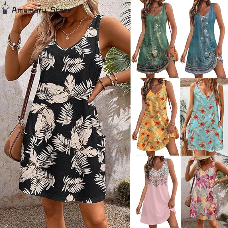 New Summer Women's Bohemian Print Dress with Suspenders Fashion V-neck Casual Loose A-line Skirt Seaside Holiday Beach Sundress
New Summer Women's Bohemian Print Dress with Suspenders Fashion V-neck Casual Loose A-line Skirt Seaside Holiday Beach Sundress