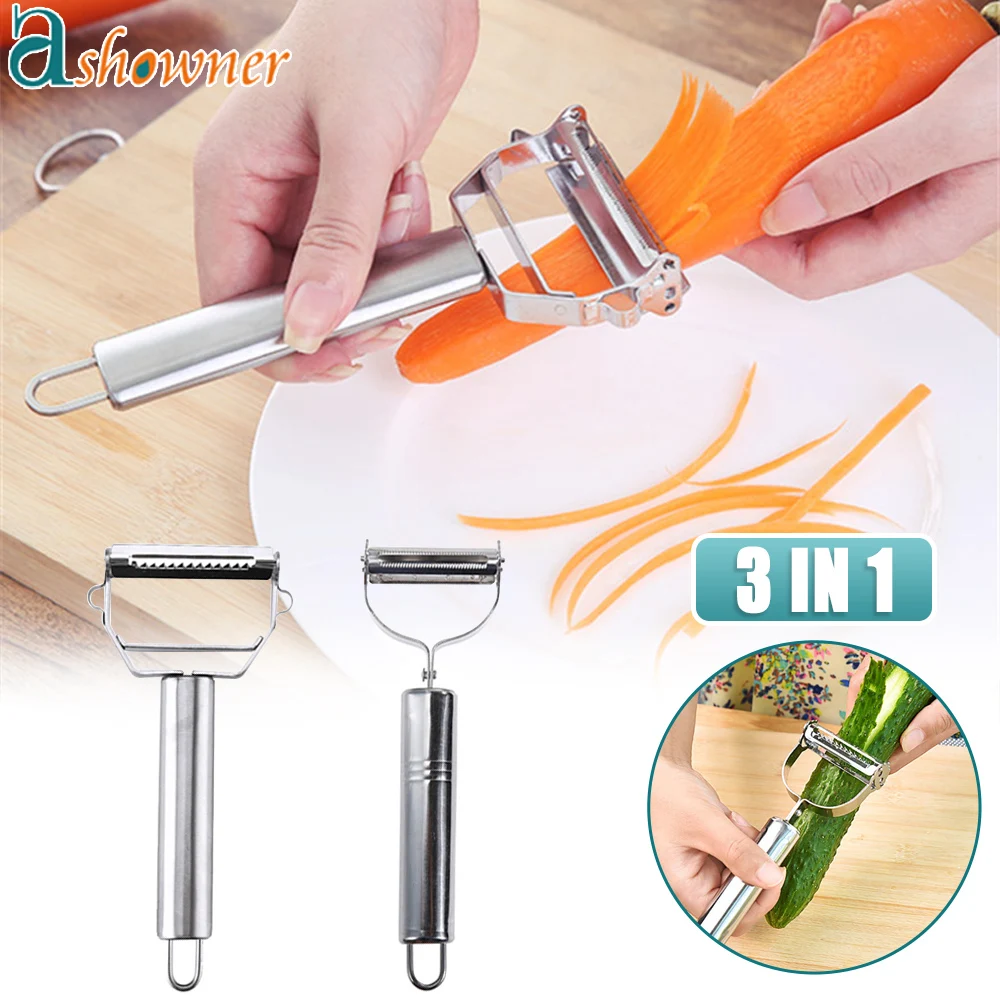 

Stainless Steel Peeler Vegetables Fruit Peeler Potato Carrot Cucumber Multifunction Grater Household Peeling Knife Kitchen Tool