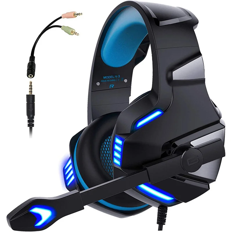 

Premium Surround Wired 7.1 Mic For Xbox One Ps4 Ps5 Pc Led Rgb Light Over Ear Noise Cancelling Metal Gaming Headset Headphone