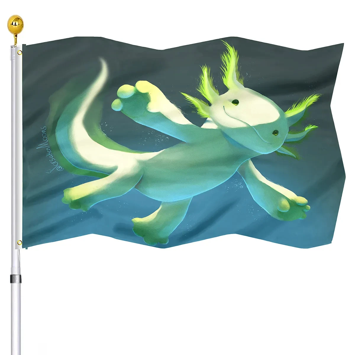 Axolotl Flags Green Cute Cartoon Animal Polyester Flag Banner with Brass Grommets House Indoor Party Outdoor Decor Garden Flags
Axolotl Flags Green Cute Cartoon Animal Polyester Flag Banner with Brass Grommets House Indoor Party Outdoor Decor Garden Flags