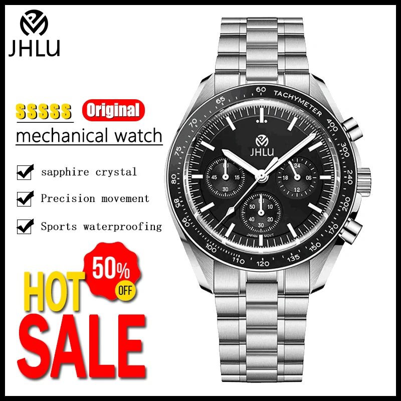 

Original Jhlu Top Brand Men Watche Luxury Automatic Quartz Chronograph Waterproof Sport Stainless Steel Clock Relogio Watch Men