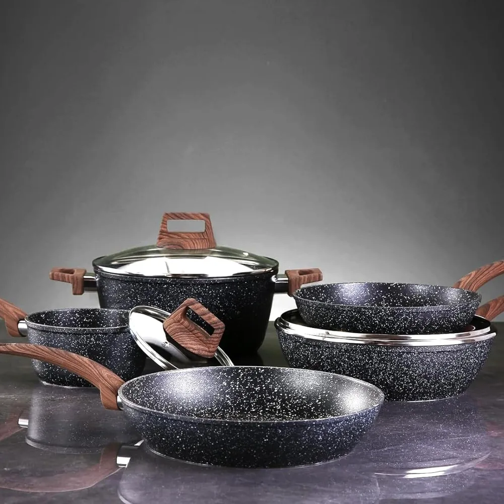 Hausfrau Pots and Pans Set Non stick, Ceramic Cookware Set Nonstick Kitchen Cooking Set w/Frying Pan Saucepan Saute Pan Casserol
Hausfrau Pots and Pans Set Non stick, Ceramic Cookware Set Nonstick Kitchen Cooking Set w/Frying Pan Saucepan Saute Pan Casserol