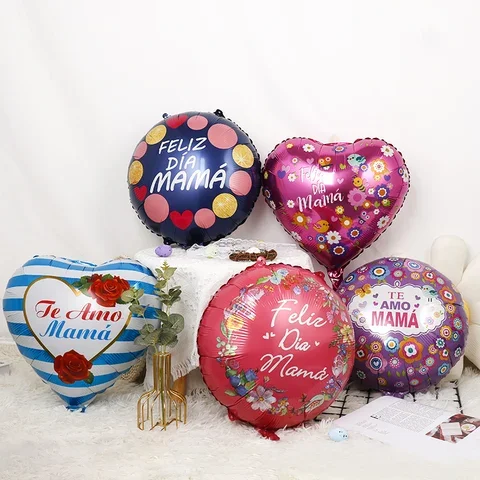 

1pc 18inch Spanish Happy Father Mother's Day Foil Balloons Feliz Dia Mama Super Papa Helium Globos Party Decoration Gift Baloes