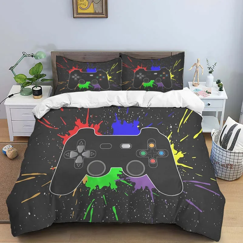 Game Controller Patterns Comforter Bedding Set,Duvet Cover Bed Set Quilt Cover Pillowcase,King Queen Size Bedding Set
Game Controller Patterns Comforter Bedding Set,Duvet Cover Bed Set Quilt Cover Pillowcase,King Queen Size Bedding Set