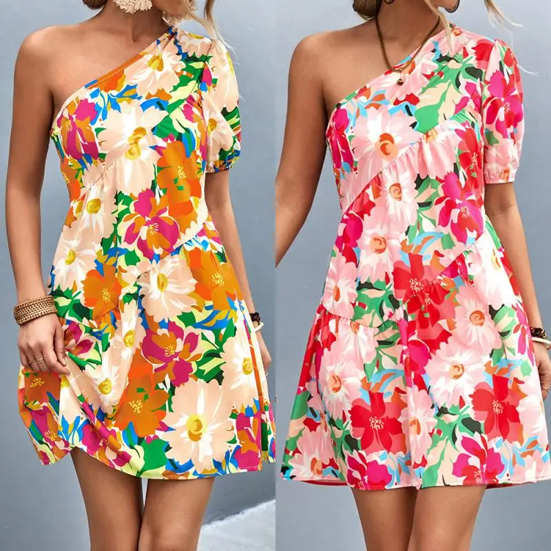 2023 Summer Flower Print Boho Fashion A-Line Mini Dress Women Patchwork Beach Dress Elegant Sexy One Shoulder Short Party Dress
2023 Summer Flower Print Boho Fashion A-Line Mini Dress Women Patchwork Beach Dress Elegant Sexy One Shoulder Short Party Dress