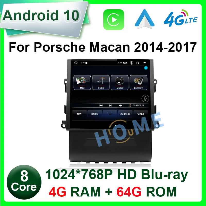 

Android 10 8 Core 4+64GB Car Radio GPS multimedia player for Porsche Macan 2014-2017 with IPS HD Screen DSP 4G Carplay 4GLTE
