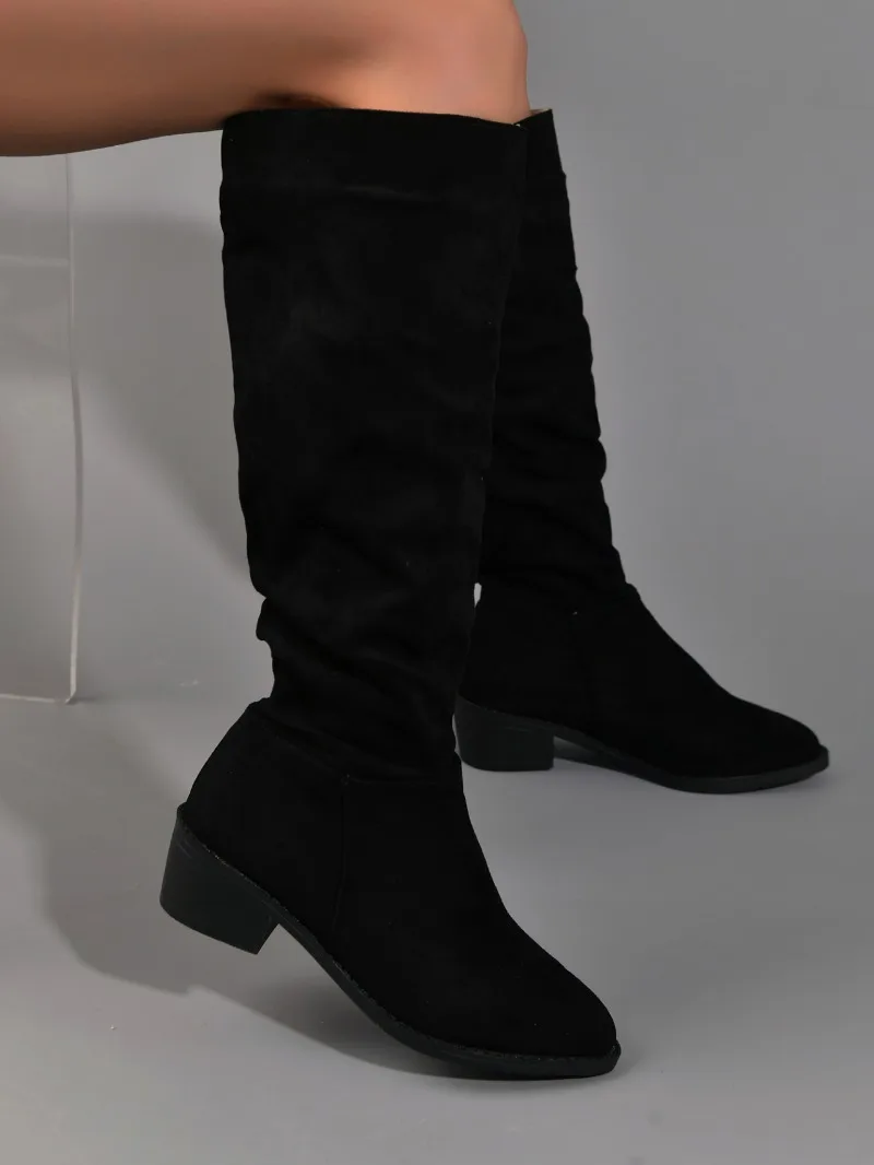 New Brand Shoes Female Knee-High Women's Boots Winter Modern Boots Women Solid Pleated Slip-on Pointed Toe Low Heel Shoes Women
New Brand Shoes Female Knee-High Women's Boots Winter Modern Boots Women Solid Pleated Slip-on Pointed Toe Low Heel Shoes Women