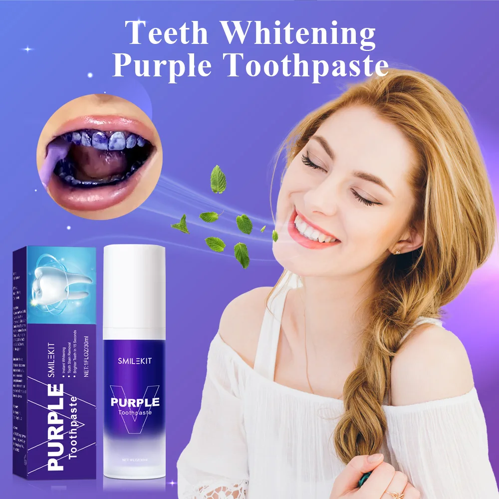 New Smilekit Teeth Whitening serum Purple Toothpaste Serum Toothpaste Teeth Mousse Reduce Yellowing Oral Refreshing 30ml
New Smilekit Teeth Whitening serum Purple Toothpaste Serum Toothpaste Teeth Mousse Reduce Yellowing Oral Refreshing 30ml