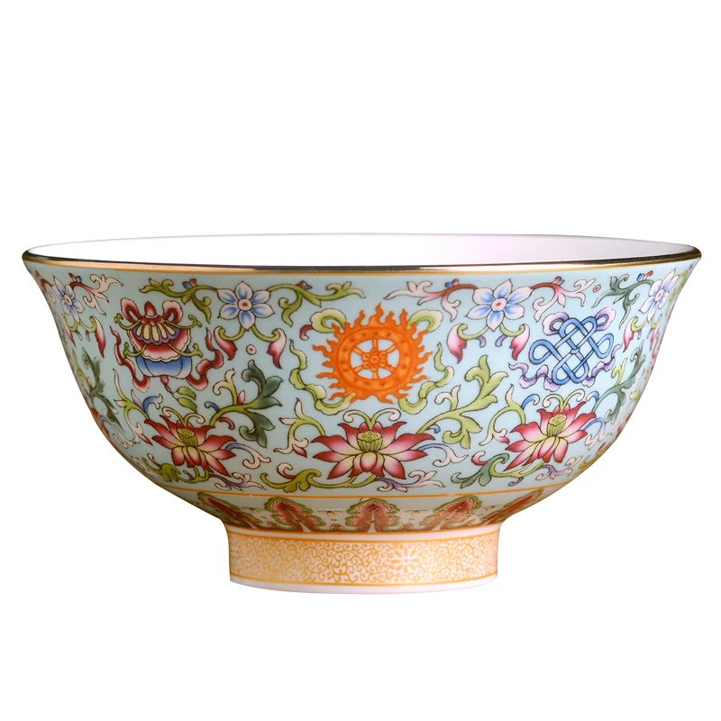 5.5-Inch Enamel Tibetan Auspicious Eight Treasure Bowl Chinese Household Bone China Rice Porringer Antique Bowl
5.5-Inch Enamel Tibetan Auspicious Eight Treasure Bowl Chinese Household Bone China Rice Porringer Antique Bowl