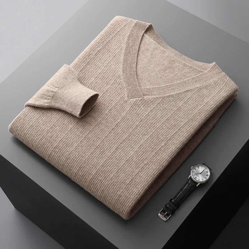 New cashmere sweater in autumn and winter men's V-neck plus size pullover 100% pure wool sweater Jacquard warm top youth sweater
New cashmere sweater in autumn and winter men's V-neck plus size pullover 100% pure wool sweater Jacquard warm top youth sweater