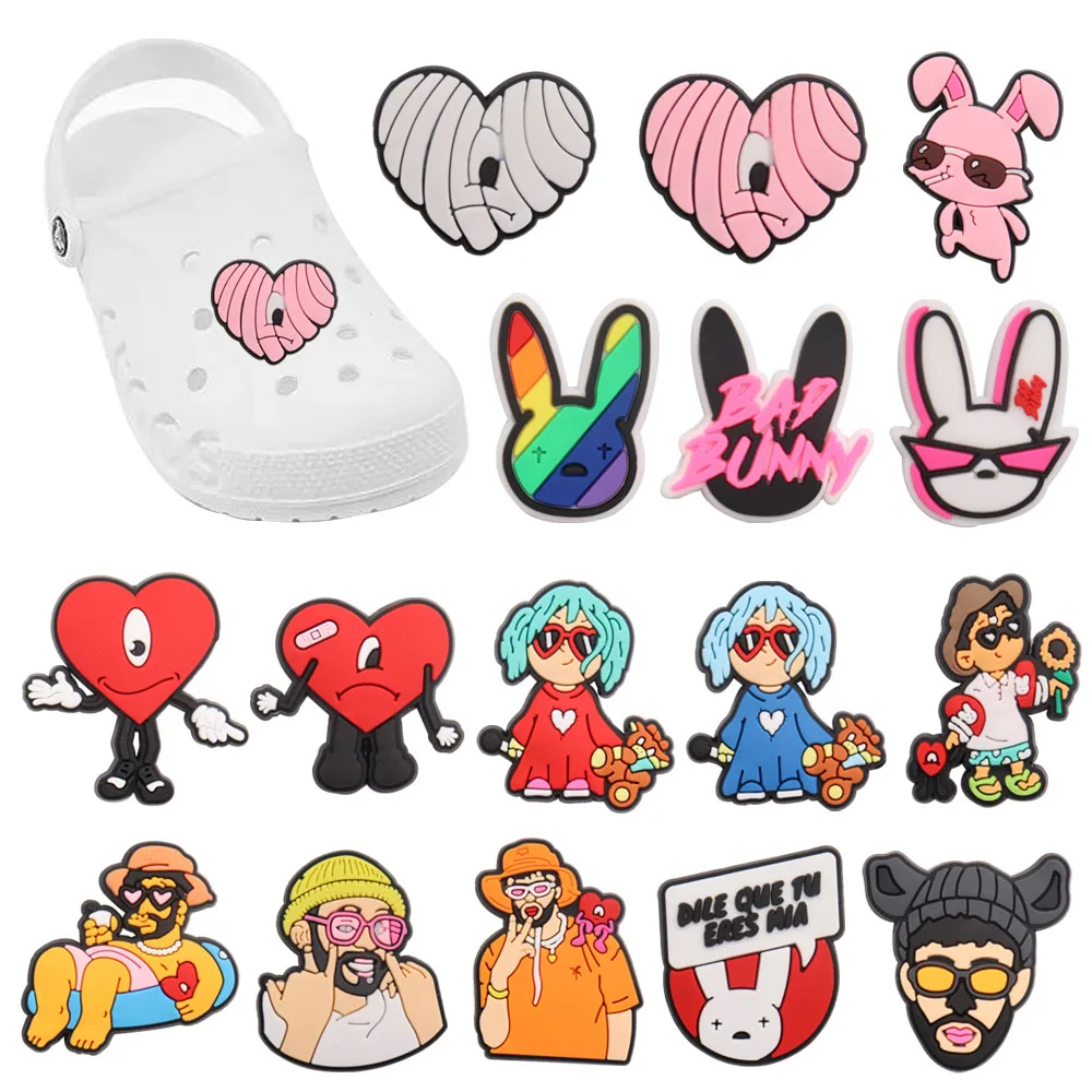 Wholesale 50pcs PVC Shoe Charms Stylish Man Cool Rabbit Accessories Kids Shoe Ornament Fit Croc Jibz DIY Party Gift
Wholesale 50pcs PVC Shoe Charms Stylish Man Cool Rabbit Accessories Kids Shoe Ornament Fit Croc Jibz DIY Party Gift