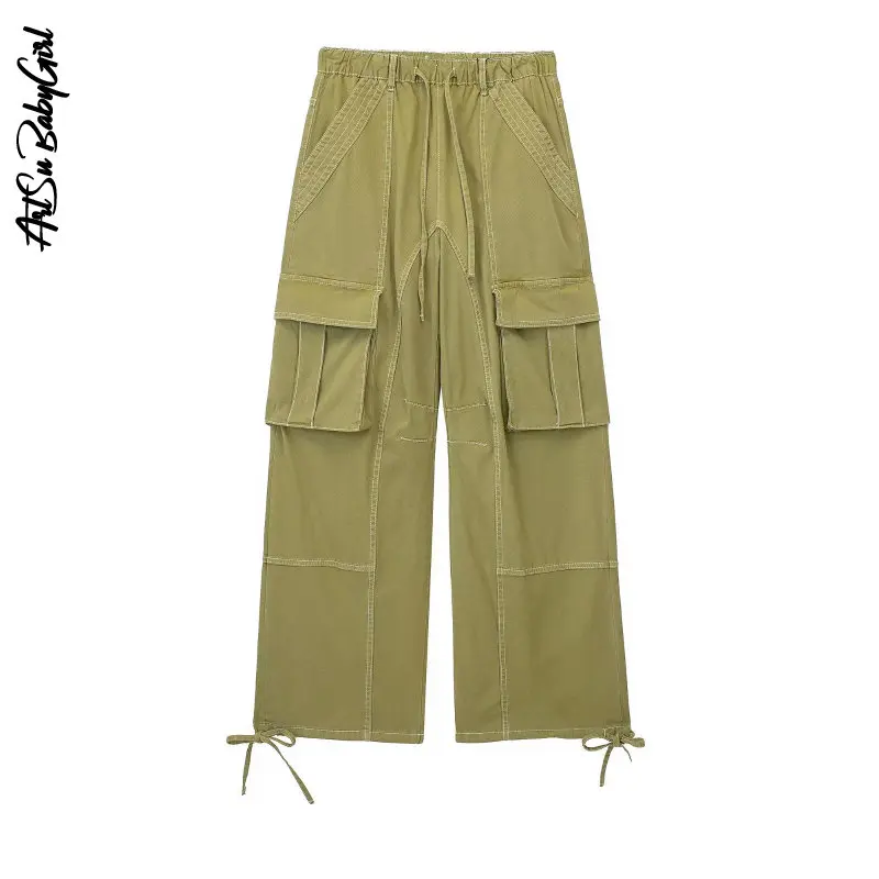 Pockets Baggy Trousers Y2K Cargo Pants Women Green Joggers Streetwear 2000s Aesthetic Clothes Solid Wide Leg Trousers Sweatpants
Pockets Baggy Trousers Y2K Cargo Pants Women Green Joggers Streetwear 2000s Aesthetic Clothes Solid Wide Leg Trousers Sweatpants