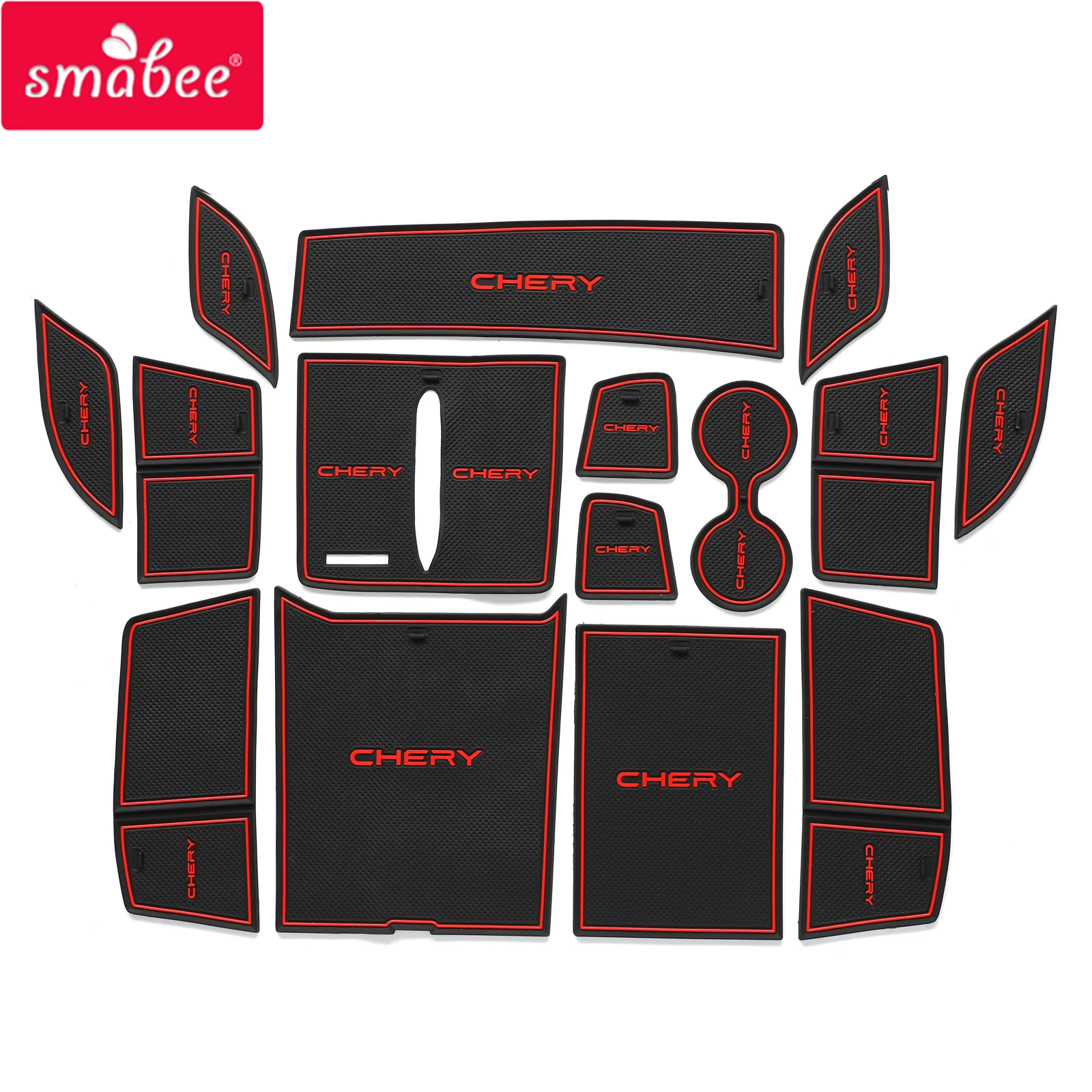 

Smabee Anti-Slip Gate Slot Cup Mat for Chery Tiggo 9 Non-Slip Door Groove Pad Interior Accessories Rubber Coaster RED WHITE BLUE